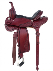 Selle de cheval western en cuir, rênes résistantes à l'usure et à l'eau, accessoire d'équitation, équipement pour chevaux, vente en gros OEM - Product Image 2