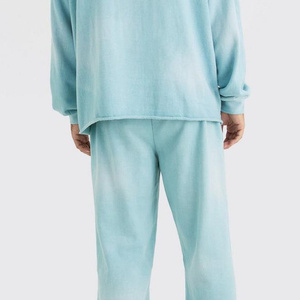 Survêtement décontracté pour homme en molleton vert menthe uni à capuche, manches longues, taille élastique, respirant, hiver, écologique, séchage rapide, coupe classique - Product Image 5