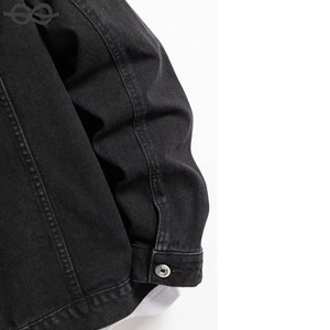 Chaqueta de Mezclilla Negra para Hombre, con Bolsillos con Solapa, Cierre de Botones, Manga Regular, Estilo Casual, Chaquetas de Moda - Product Image 3