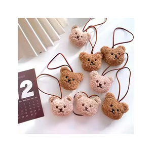 <b>Cute</b> Koala Plush Keychain 3D Cartoon Soft Toy Faux Fur White Gray Carabiner Pendant Decor - Product Image 3