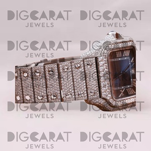Reloj de Lujo con Diamantes de Moissanita y Cuarzo, Acabado Premium y Apariencia Elegante para Hombres, Uso Ejecutivo, en Venta - Product Image 3