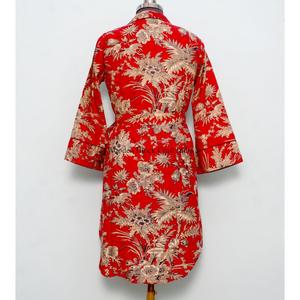 เสื้อเชิ้ตผ้าฝ้ายอินเดียทำมือ คอปกพับได้ ระบายอากาศดี สำหรับผู้หญิง พร้อมเข็มขัดผูกเอว แต่งกระดุม ดีไซน์เรียบง่าย หวานๆ ทรงเอไลน์ - Product Image 6