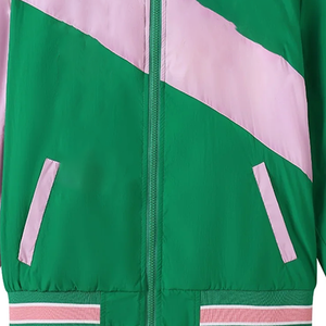 Veste coupe-vent imperméable grande taille AKA UV à changement de couleur, verte, blanche, rose, réactive, entièrement zippée, à capuche, streetwear, motif chevron - Product Image 5