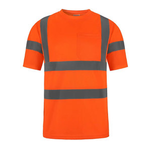 T-shirt de travail haute visibilité respirant à manches courtes en maille pour la construction, l'aménagement paysager, la manutention de marchandises, résistant aux intempéries - Product Image 2