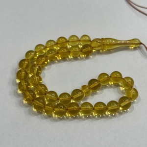 ลูกประคำอำพันบอลติกธรรมชาติทรงกลม ขนาด 8 มม. 33 เม็ด สีเหลือง ไม่ผ่านการปรับแต่ง ผลิตจากประเทศโปแลนด์ คุณภาพดี อำพันแท้ ขายส่ง - Product Image 6
