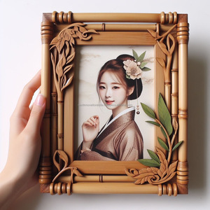 La decoración del hogar familiar más vendida, elegantes marcos de fotos de madera y bambú en varios tamaños y colores - Product Image 3