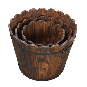 Vaso da Esterno Rinforzato e Anticorrosione in Abete Cinese, a Forma di Fiore, Colore Carbonizzato, 1 Pezzo - Product Image 6