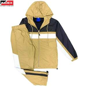 ชุดวอร์มมีฮู้ดสำหรับผู้ชาย แบรนด์ INDEX ดีไซน์สปอร์ตแบบ Color Blocking พร้อมซิป แจ็คเก็ตและกางเกงขายาว ผลิตจากโพลีเอสเตอร์น้ำหนักเบา เหมาะสำหรับใส่ในช่วงฤดูใบไม้ผลิ - Product Image 1