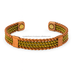 Bracelet manchette magnétique en cuivre de qualité supérieure, unisexe, élégant, ouvert, bijoux biomagnétiques, fabricant et fournisseur - Product Image 1