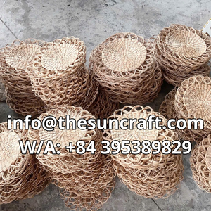 Island Vibes Seagrass Place <b>Mats</b> <b>Round</b> Woven <b>Table</b> Decor Natural Straw Chargers for Relaxed Dining Atmosphere - Product Image 4
