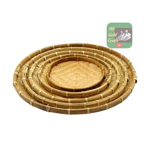 Direct Factory Price Bamboo Tray <b>Basket</b> Handmade Natural for USA Home Decor Market Wholesale <b>Cheap</b> Bulk Price Export - Product Image 1