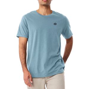 Camiseta de punto compacto de algodón para hombre, cuello redondo, color sólido, transpirable, duradera, informal, para verano, para actividades al aire libre - Product Image 1