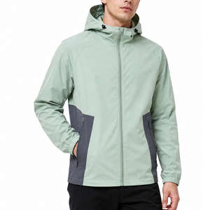Premium Men's Windbreaker <b>Jacket</b> Two Tone Contrast Side Panel <b>Waterproof</b> Sleeve <b>Light</b> Green Outdoor <b>jacket</b> - Product Image 1