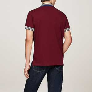 Camiseta de Rugby para Hombre, Directo de Fábrica, Logotipo Bordado Personalizado, Puños y Cuello a Rayas, Nuevo Diseño, Camisetas Polo Tejidas, Color en Contraste - Product Image 4