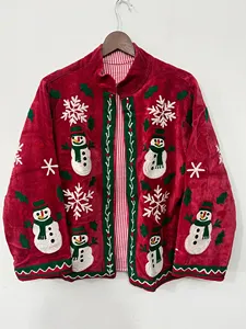 Bohemian Pink <b>Velvet</b> Floral Embroidered Suzani Jacket Winter Theme Pattern Full Sleeve Stand Collar Bohemian <b>Women's</b> Winter <b>Coat</b> - Product Image 1