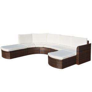 Conjunto de Muebles de Jardín Modulares Grandes de Mimbre Sintético Marrón - Product Image 1