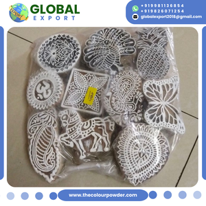 Wholesale Eco-Friendly Modern Henna Wooden Stamps Deep Engraved Durable Wood 14 Inch Sizes Bulk Pack <b>Block</b> Print Henna - Product Image 3