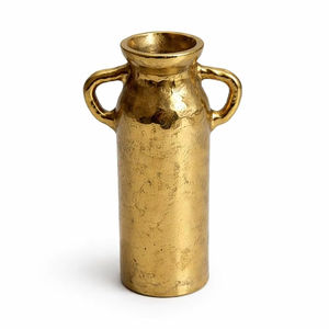 Decor Gold Aluminium Flower Vase with Dual Handles Hammered Metal <b>Mini</b> Decorative Accent for Dining <b>Table</b> Shelf & Home Decor - Product Image 1