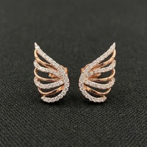 Diamond Clover Stud Earrings 18K Rose Gold 0.36ct IGI Certified 2.05g Women Classic Engagement Party Wedding Anniversary Gift - Product Image 1