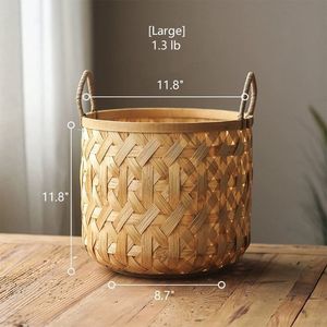 Bamboo <b>Basket</b> Featuring Flexible Form And Practical Design Ideal For Organizing Household Items And Retail <b>Display</b> - Product Image 3