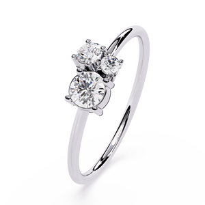 Bague de fiançailles en platine avec diamant rond brillant, diamants naturels certifiés GIA, style classique, bague pour femme - Product Image 2