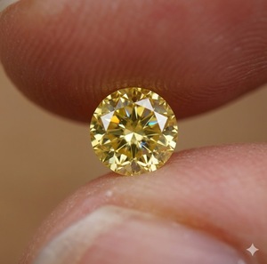 Diamante Cultivado en Laboratorio de Corte Brillante Redondo, Color Amarillo Intenso, 2.0 Quilates, Certificado IGI, Claridad VVS2 VS1, Diamante Suelto para Joyería - Product Image 2