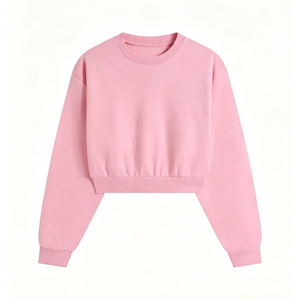 เสื้อสเวตเชิ้ตแขนยาวทรงครอป คอกลม ไหล่ตก สไตล์ลำลอง สปอร์ต ใส่ได้ในฤดูหนาว ผ้าฝ้าย 100% สำหรับผู้หญิง - Product Image 6