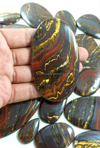 Natural <b>Iron</b> Tiger Eye Loose Gemstones Cabochons Faceted Stones Healing Crystals Bulk Supplier Wholesale India - Product Image 6