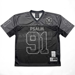 Maillot de football en mesh Psalme 91, col en V, manches courtes, respirant, unisexe adulte, coupe classique, numéros d'équipe imprimés - Product Image 2