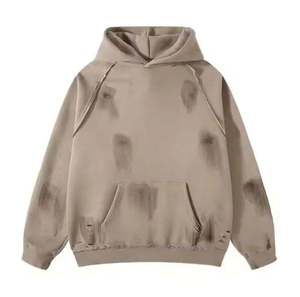 <b>Sun</b> Faded Hoodies 450 GSM Heavyweight French Terry Oversized <b>Drop</b> Shoulder Custom Embroidery Wholesale Private Label Bulk Orders - Product Image 4