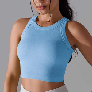 Women Slim Fit Tank <b>Top</b> Gym Wear Fitness Sports Vest Ribbed Running Crop <b>Top</b> 2026 Summer Digital Printing 100% Cotton Breathable - Product Image 1