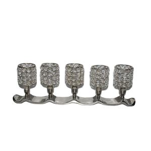 Wholesale Decorative Crystal 5 Glass <b>Votive</b> Tea Light <b>Candle</b> Holder Handmade Metal Stand Ideal for Home and Wedding Decor - Product Image 1