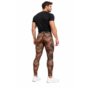 Custom Men's <b>Snake</b> <b>Print</b> Compression <b>Leggings</b> Heat-Transfer Printed Breathable Elastic Waist BJJ MMA Grappling Running Training - Product Image 3