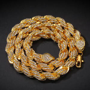 Collar de Cadena Figaro de Lujo en Plata 925 con Moissanita, Bañado en Oro Rosa, Unisex, para Uso Diario, Compromiso, Corte Baguette, Engaste en Canal - Product Image 2
