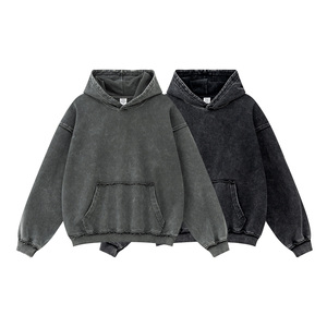 Sudadera con Capucha Oversize de Algodón Tejido de Color Liso para Mujer, Estilo Casual de Otoño con Bolsillos, Anti-Pilling, Acabado Lavado - Product Image 1