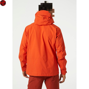 2027 Men's Orange Waterproof Windproof Ripstop <b>Jacket</b> 75D Polyester Hooded Outdoor Coat Oem High Quality - Product Image 4