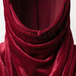 Bufanda con Capucha de Terciopelo para Mujer, Color Sólido, Poliéster, Cálida para Invierno, Estilo Étnico de Oriente Medio, para Uso Diario - Product Image 4