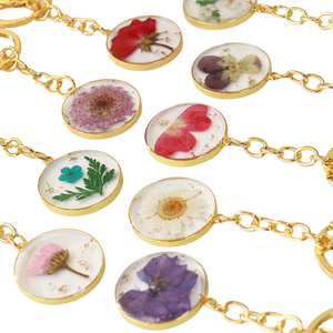 Women's FLORAL DESIGN FD-127 Handcrafted High Quality Traditional Design Floral Keychain Real Dried <b>Flowers</b> <b>Sweet</b> Rose Full Star - Product Image 5