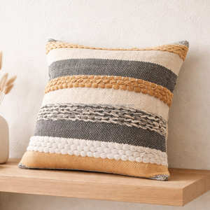 Funda de Cojín Boho Negra con Diseño de Rayas Horizontales Finas, Cojín Decorativo Tejido, Cojín de Algodón para un Toque Moderno - Product Image 6
