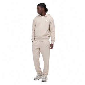 Men's Full <b>Zip</b> <b>Hooded</b> Tracksuit Cotton Fleece Straight Leg Gym Training Streetwear Custom Logo Two Piece Hoodies Wholesale - Product Image 1