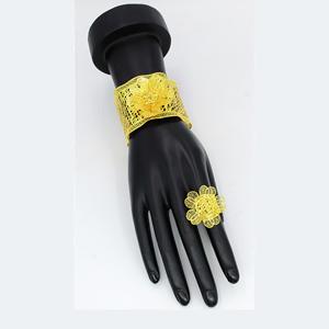 Suministros de joyería Joyería de lujo para mujer Chapado en oro Nupcial Francia Conjunto de joyería de boda Pulsera Dubai pulseras de joyería - Product Image 2