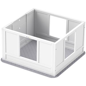 33 \ "Whelping Box bianco per cuccioli di piccolo cane penna buccante con ingresso regolabile e imbottiture antiscivolo per animali domestici e mobili - Product Image 1