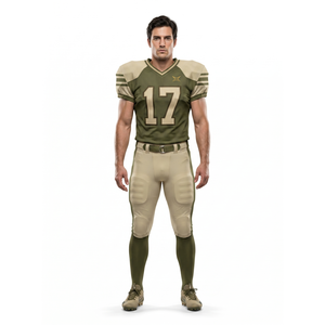 Conjunto Personalizable de Camiseta de Fútbol Americano de Malla y Pantalones Acolchados para Hombres y Jóvenes - Patrón con Nombre del Jugador - Product Image 1