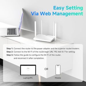 Router WiFi Mesh de Doble Banda AC1200 de Alta Potencia con 4 FEMs, Puertos Gigabit, MU-MIMO y Seguridad WPA3, Control Parental Inalámbrico - Product Image 4