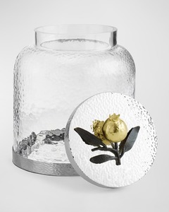 Vintage Luxury Glass Storage Jar Metal Flip Top Lid Airtight Handcrafted Eco-Friendly Design for Kitchen Sundries <b>Bottled</b> Shape - Product Image 5