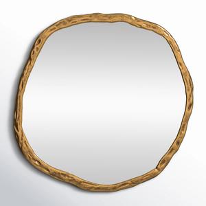 Espejo Irregular con Acabado de Latón Antiguo al por Mayor - Espejo de Pared Escultural Hecho a Mano - Vidrio Plateado HD de 5 mm sin Distorsión - Product Image 1