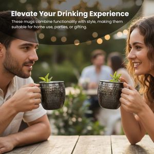 Tazas Moscow Mule de Acero Inoxidable al por Mayor con Asa de Acero, 18 oz, Revestimiento Negro - Ecológicas para Uso en Hogar, Oficina, Fiestas y Bebidas Frías - Product Image 6