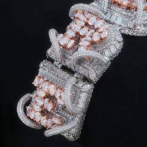 จี้ห้อยคอทรงวงกลมประดับเพชรโมอิสซาไนต์ VVS ขนาด 2.5 นิ้ว แบบฝังกรงเล็บ เงินแท้ 925 ชุบโรเดียม สไตล์ฮิปฮอป ดีไซน์เฉพาะตัว - Product Image 3