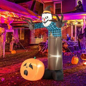 Decorazioni Gonfiabili di Halloween da 2,1 m per Giardino: Spaventapasseri Infestato con Fantasma di Zucca e Luci LED Integrate - Product Image 2