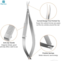 Ciseaux à cuticules professionnels de qualité supérieure OEM ODM, en acier inoxydable, design incurvé durable, ultra-fins, à ressort, finition miroir
